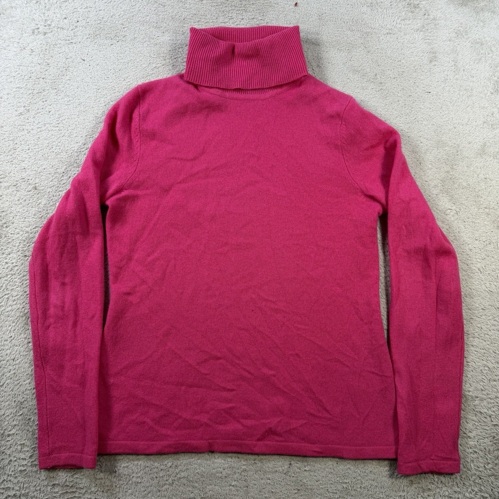Lord & Taylor Sweater Womens Small Pink 100% Cashmere Turtleneck Pullover Soft